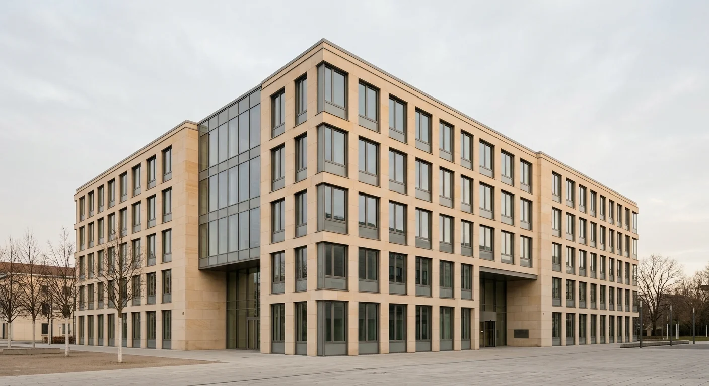 Symbolische Darstellung der Gemeinsamen Glücksspielbehörde der Länder mit Verwaltungsgebäude in Halle an der Saale