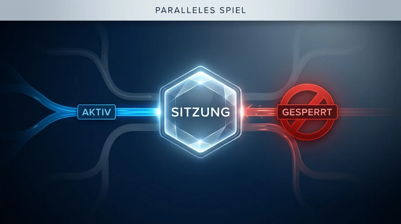 Konzeptionelle Darstellung der Sperrwirkung der LUGAS-Aktivitätsdatei gegen paralleles Spiel bei mehreren Online-Glücksspielanbietern