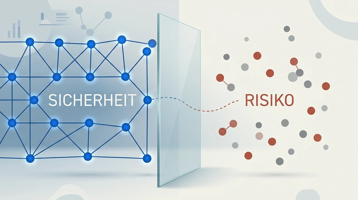 Visualisierung der fehlenden technischen Anbindung externer Online-Glücksspielanbieter an die deutsche OASIS-Sperrdatei mit symbolischer Trennlinie